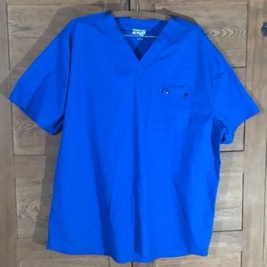 WINK WONDER FLEX blue scrub top sz Large